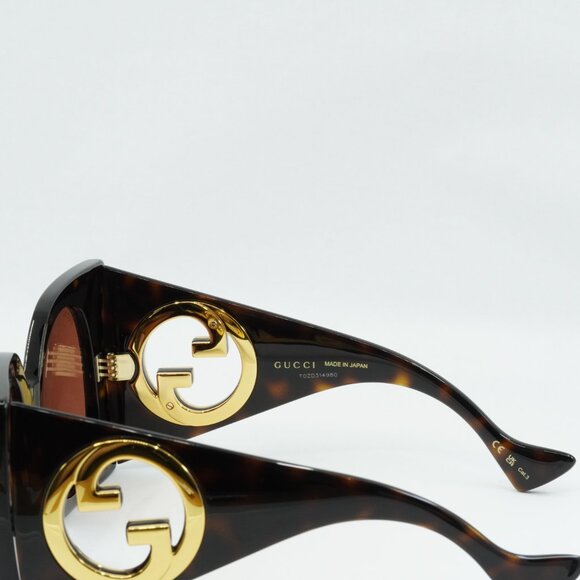 🕶️ New Gucci GG1254S 002 Sunglasses - Dark Havana Frame, Brown Lenses - Picture 6 of 10